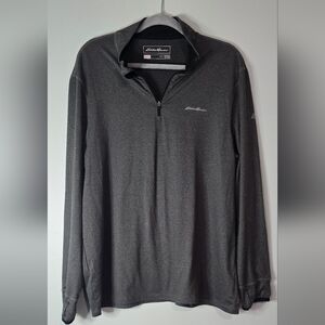 Eddie Bauer Gray Quarter-Zip Pullover